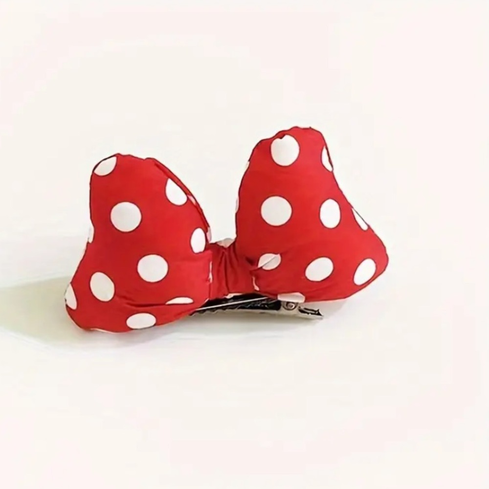 Minnie Mouse Red Polka Dot Hair Clips - Picture 2 of 6
